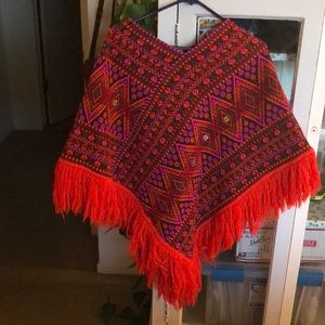 Vintage hand stitched poncho